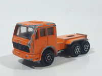 Vintage Majorette Mercedes Semi Tractor Truck Orange 1:100 Scale Die Cast Toy Car Vehicle Made in France