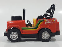 Vintage Polistil Super Jeep Tow Truck Road Service Gulf Orange Pressed Steel and Plastic Die Cast Toy Car Vehicle