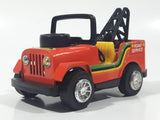 Vintage Polistil Super Jeep Tow Truck Road Service Gulf Orange Pressed Steel and Plastic Die Cast Toy Car Vehicle