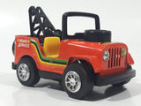 Vintage Polistil Super Jeep Tow Truck Road Service Gulf Orange Pressed Steel and Plastic Die Cast Toy Car Vehicle
