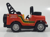 Vintage Polistil Super Jeep Tow Truck Road Service Gulf Orange Pressed Steel and Plastic Die Cast Toy Car Vehicle
