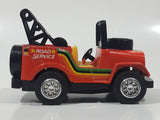 Vintage Polistil Super Jeep Tow Truck Road Service Gulf Orange Pressed Steel and Plastic Die Cast Toy Car Vehicle
