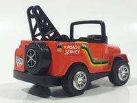 Vintage Polistil Super Jeep Tow Truck Road Service Gulf Orange Pressed Steel and Plastic Die Cast Toy Car Vehicle