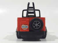 Vintage Polistil Super Jeep Tow Truck Road Service Gulf Orange Pressed Steel and Plastic Die Cast Toy Car Vehicle