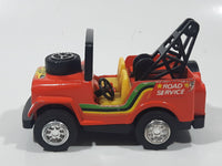 Vintage Polistil Super Jeep Tow Truck Road Service Gulf Orange Pressed Steel and Plastic Die Cast Toy Car Vehicle