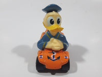 Vintage 1979 Walt Disney Productions Lesney Matchbox Orange Donald Duck Cartoon Character Series No. 2 Blue Die Cast Toy Sailor Themed Car Vehicle