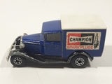 Vintage 1982 Matchbox SuperFast Model A Ford Champion Spark Plugs Blue Die Cast Toy Classic Antique Car Delivery Vehicle