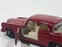 Vintage 1960s Lesney Matchbox Series No. 53 Mercedes-Benz 220 SE Dark Red Die Cast Toy Car Vehicle with Opening Doors