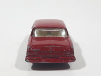 Vintage 1960s Lesney Matchbox Series No. 53 Mercedes-Benz 220 SE Dark Red Die Cast Toy Car Vehicle with Opening Doors