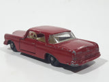 Vintage 1960s Lesney Matchbox Series No. 53 Mercedes-Benz 220 SE Dark Red Die Cast Toy Car Vehicle with Opening Doors