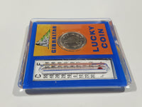 Gibraltar Five Pence 5 Lucky Coin Thermometer 2 3/8" x 2 3/8" Acrylic Fridge Magnet