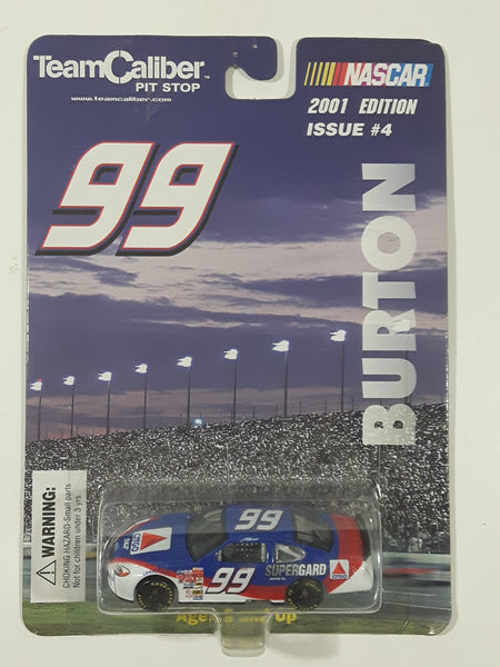 2001 Edition Team Caliber Pit Stop NASCAR Issue #4 #99 Jeff Burton Citgo White Blue Red Die Cast Toy Race Car Vehicle New in Package