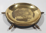 Vintage A Welsh Lady Ship Captain's Wheel Style 6" Engraved Brass Metal Dish