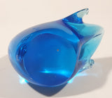 Cute Blue Art Glass Paperweight Swan Bird 3 1/4" Tall