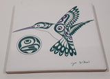 Joe Wilson Hummingbird Aboriginal Artwork 6" x 6" Ceramic Tile Trivet