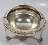 Vintage Silver Plated Dome Roll Top 4 3/4" Diameter Caviar Butter Serving Dish Made in England