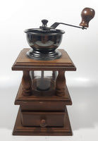 Vintage Wood and Metal Double Height Glass Jar Coffee Grinder Mill 9 1/2" Tall