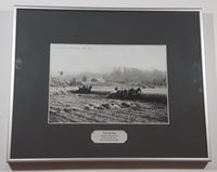 Antique 1905 Matsqui Prairie B.C. "Harvesting" Horse Pullen Baler MSA Museum Society 6 1/2" x 9 1/2" Black and White Photograph in 12 3/4" x 15 3/4" Metal Frame