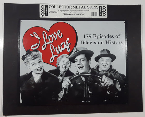 "I Love Lucy" 179 Episodes of Television History 12 1/2" x 16" Lithographed Steel Metal Sign