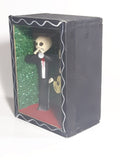 Mexican Folk Art Day of The Dead Skeleton Mariachi Band 4" Tall Black Painted Diorama