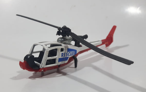 Vintage Majorette Gazelle Rescue Helicopter White Die Cast Toy Aircraft Vehicle Missing Parts