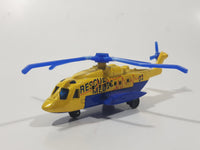 2011 Matchbox Sky Busters Sikorsky S-92 Helicopter Air Ambulance Rescue Medic Yellow and Blue Die Cast Toy Aircraft Vehicle