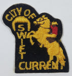City of Swift Current Cowboy Riding Horse 1 3/4" x 1 7/8"" Fabric Patch Badge