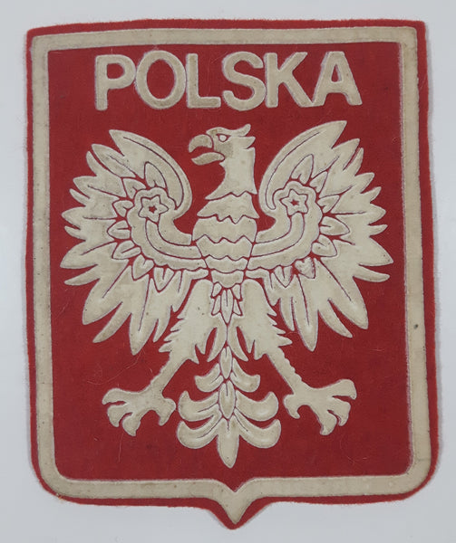 Poland Eagle Coat of Arms Crest Red 3 5/8" x 4 1/2" Fabric Patch Badge