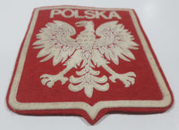 Poland Eagle Coat of Arms Crest Red 3 5/8" x 4 1/2" Fabric Patch Badge
