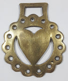 Antique Heart Themed Horse Brass 3 3/8" x 4"