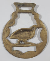Antique Pheasant Bird Themed Horse Brass 2 7/8" x 3 1/2"
