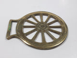 Antique Wagon Wheel Themed Horse Brass 2 3/4" x 3 1/4"
