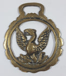 Antique Phoenix Bird Themed Horse Brass 2 7/8" x 3 3/8"