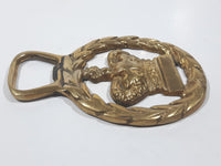 Antique Royal Regal Crown Laurel Wreath Themed Horse Brass 2 5/8" x 3 5/8"