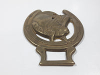 Antique Horse Head in Horseshoe Horse Brass 3 3/8" x 4 1/4"