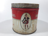 Vintage W.C. Macdonald's British Consols Cigarette Tobacco Red & White Tin Can - No lid