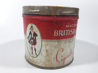 Vintage W.C. Macdonald's British Consols Cigarette Tobacco Red & White Tin Can - No lid