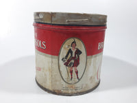 Vintage W.C. Macdonald's British Consols Cigarette Tobacco Red & White Tin Can - No lid