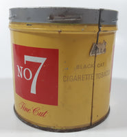 Vintage 1960s Black Cat No. Number 7 Fine Cut Tobacco Tin No Lid