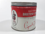 Vintage W.C. Macdonald's British Consols Cigarette Tobacco Red & White Tin Can No lid