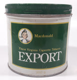 Vintage Late 1970s MacDonald Export Finest Virginia Cigarette Tobacco Tin Can