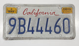 2015 California White with Dark Blue Letters Vehicle License Plate 9B44460