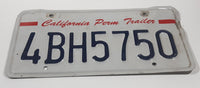 California Perm Trailer White with Dark Blue Letters Vehicle License Plate 4BH5750