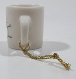 Snowman Themed Miniature 1 1/8" Tall White Ceramic Mug Cup Hanging Christmas Tree Ornament