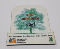 Surrey Parks Recreation and Culture "Trees make Surrey Cool" 3 1/8" x 3 1/2" Thin Rubber Fridge Magnet