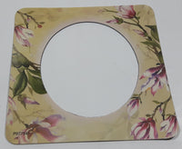 Pink Flower Bordered Picture Frame 3 1/2" x 3 1/2" Thin Rubber Fridge Magnet