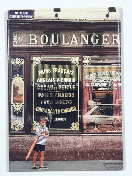 French Boulanger Shop Store Front with Young Boy 2 1/8" x 3 1/8" Fridge Magnet