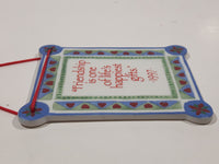 1997 AGC American Greetings "Friendship is one of life's happiest gifts" 2 5/8" x 3 1/4" Ceramic Plaque Hanging Ornament