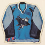Pogo San Jose Sharks NHL Ice Hockey Team Jersey Shaped 2 1/2" x 2 1/2" Thin Rubber Fridge Magnet