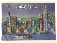 Victoria Harbour Hong Kong 2" x 2 7/8" 3D Resin Fridge Magnet